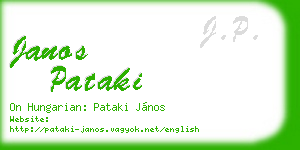 janos pataki business card