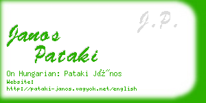 janos pataki business card